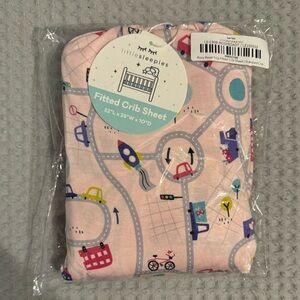 Little Sleepies NIB Rosy Road Trip Standard Crib Sheet